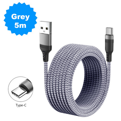 5m/8m eriti pikk laadimiskaabel iPhone'i IPad Airpodidele Samsung Huawei Xiaomi Switch SonyPS5 nailonist andmejuhtme juhtme laadija kaablid