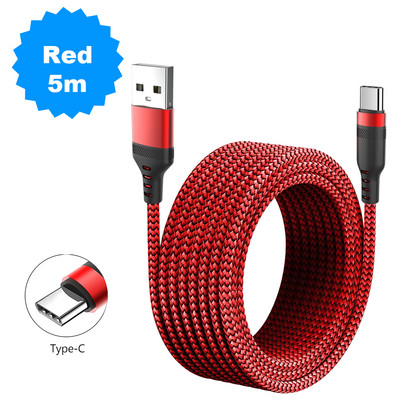 5m/8m eriti pikk laadimiskaabel iPhone'i IPad Airpodidele Samsung Huawei Xiaomi Switch SonyPS5 nailonist andmejuhtme juhtme laadija kaablid