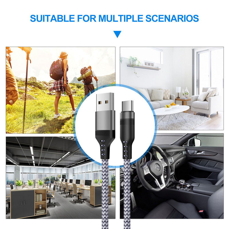 5m/8m eriti pikk laadimiskaabel iPhone'i IPad Airpodidele Samsung Huawei Xiaomi Switch SonyPS5 nailonist andmejuhtme juhtme laadija kaablid