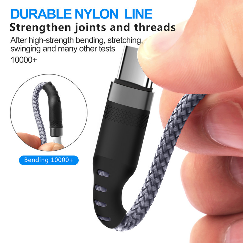 5m/8m eriti pikk laadimiskaabel iPhone'i IPad Airpodidele Samsung Huawei Xiaomi Switch SonyPS5 nailonist andmejuhtme juhtme laadija kaablid