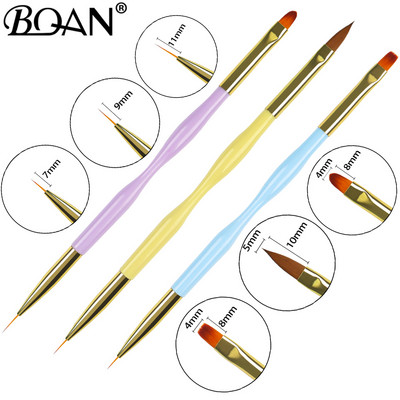 BQAN 3PCS Nail Art Liner Kist Četkica za geliranje Nokti Kist za slikanje gela za nokte Nail Art Design Brush Pen Set Olovka za crtanje za gel