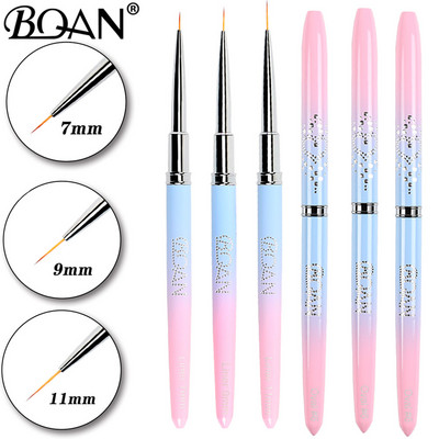 BQAN 3PCS Nail Art Liner Kist Četkica za geliranje Nokti Kist za slikanje gela za nokte Nail Art Design Brush Pen Set Olovka za crtanje za gel