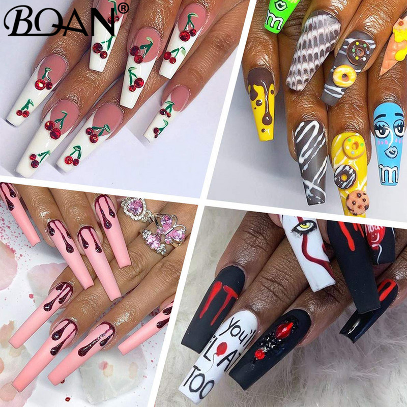 BQAN 3PCS Nail Art Liner Kist Četkica za geliranje Nokti Kist za slikanje gela za nokte Nail Art Design Brush Pen Set Olovka za crtanje za gel