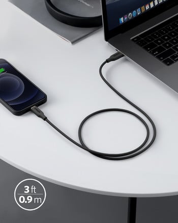 Anker USB C към Lightning кабел Powerline III Flow за iPhone 11 12 Pro Max / 12/11 AirPods кабел за зареждане на iphone кабел за дата