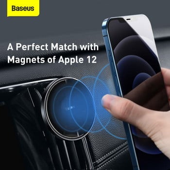 Baseus Magnetic Car Phone Holder for iPhone 12 Phone Stand Holder Car Air Vent Smartphone 360 Rotation Support Clip Mount