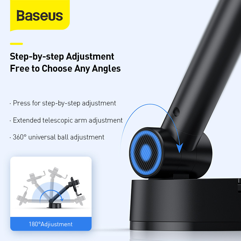 Baseus Gravity autós tartó szívótalppal, állítható univerzális autós telefonállvánnyal 4,7-6,5 hüvelykes mobiltelefonhoz iPhone-hoz