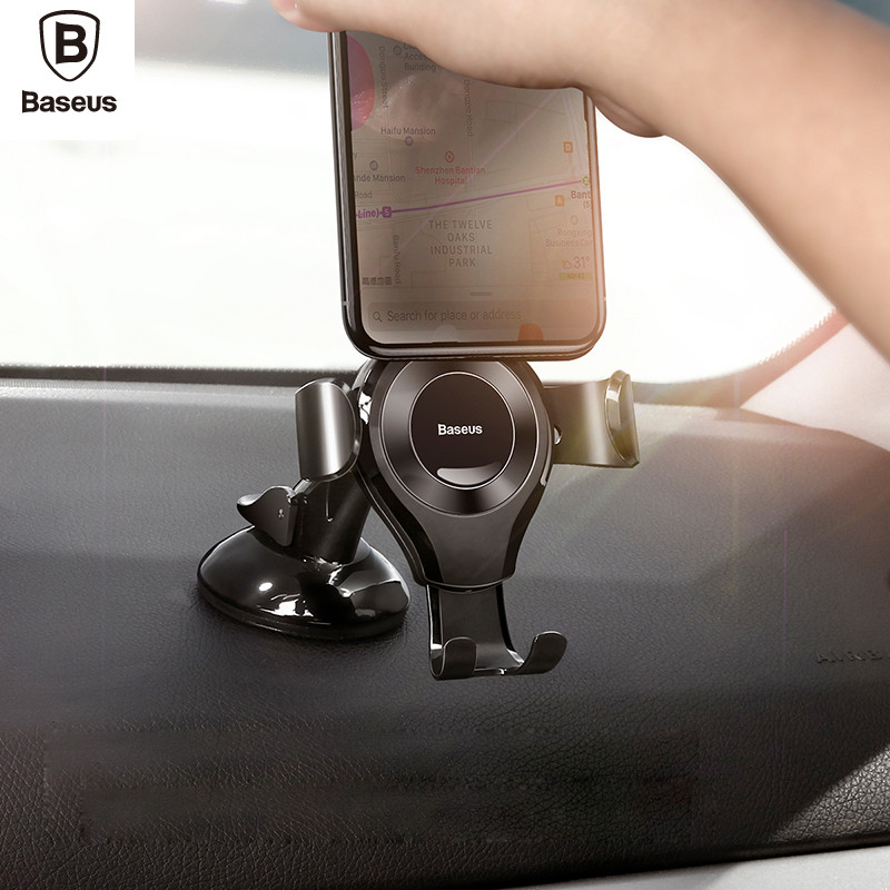 Baseus telefona auto turētājs priekš iPhone X Samsung S8 S9 mobilā telefona turētājs Statīvs telefonam Sucker automašīnas telefona turētājam Soporte Telefono