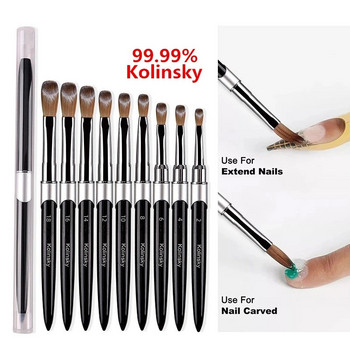 1PC Четка за нокти Kolinsky Sable Акрилна четка UV Gel Carving Pen Brush Течна пудра Направи си сам Рисуване на нокти