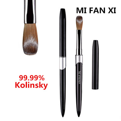 1PC Четка за нокти Kolinsky Sable Акрилна четка UV Gel Carving Pen Brush Течна пудра Направи си сам Рисуване на нокти