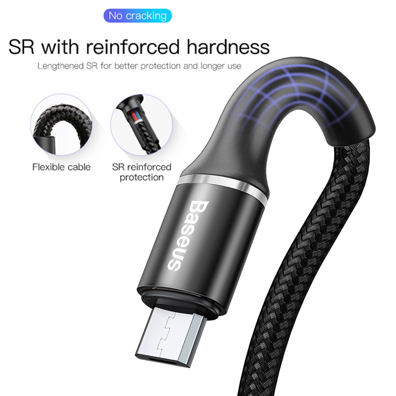 Baseus Micro USB Cable 3A Fast Charging Charger Microusb Cable for Samsung Xiaomi Redmi 4 Note 5 Pro Cables Mobile Phone Android