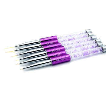 AKiHi 5-20mm Nail Art Line Painting Brushes Crystal Acrylic Thin Liner Drawing Pen Manicure Tools UV Gel