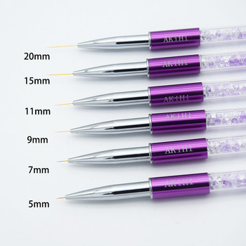 AKiHi 5-20 мм Четки за рисуване с линии за рисуване на нокти Кристална акрилна тънка линия писалка за рисуване Инструменти за маникюр UV гел