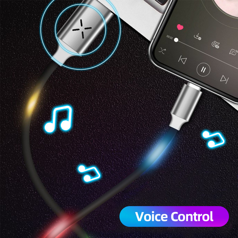 ANMONE Luminous Voice Control USB Cablu Tip C Micro USB Telefon Incarcator Cablu Incarcator Auto Cablu Accesorii Telefon