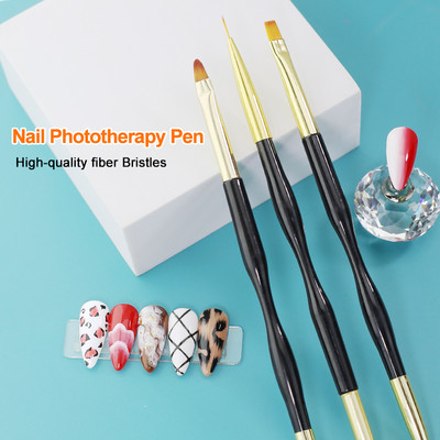 Arte Clavo 8 DB/Szett Nail Art Ecset Festés Virágos Köröm Szerszám Maincure Half Moon Shape Nail French Brush Mosolyszirom rajztoll