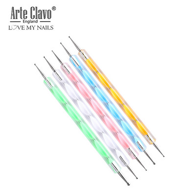 Arte Clavo 8 DB/Szett Nail Art Ecset Festés Virágos Köröm Szerszám Maincure Half Moon Shape Nail French Brush Mosolyszirom rajztoll