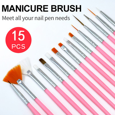 Arte Clavo 8 DB/Szett Nail Art Ecset Festés Virágos Köröm Szerszám Maincure Half Moon Shape Nail French Brush Mosolyszirom rajztoll