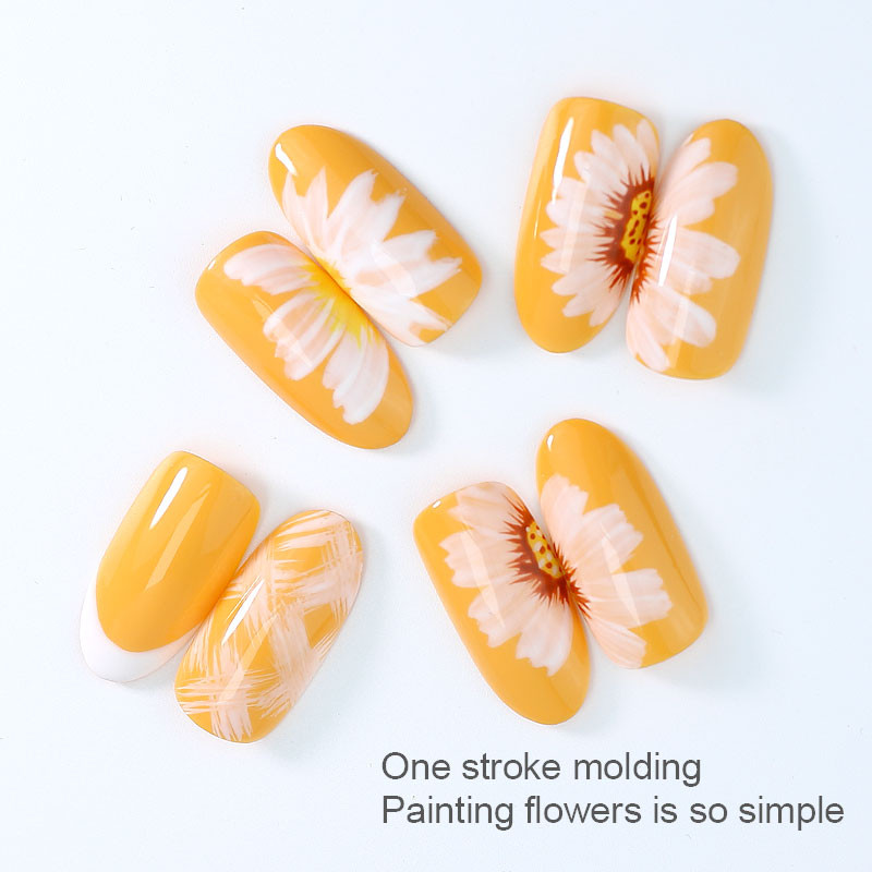Arte Clavo 8 DB/Szett Nail Art Ecset Festés Virágos Köröm Szerszám Maincure Half Moon Shape Nail French Brush Mosolyszirom rajztoll