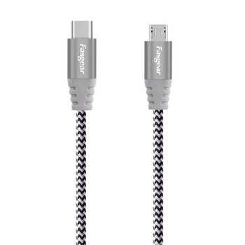 Fasgear USB C към Micro USB кабел Найлоново плетено зарядно устройство 3A USB кабел за мобилен телефон Samsung Xiaomi Redmi Huawei Кабел за зарядно устройство