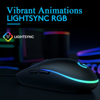 Logitech G102 LIGHTSYNC 2-ро поколение мишка за игри 6 бутона 8000 DPI Кабелна мишка за игри с RGB подсветка за игри за компютър