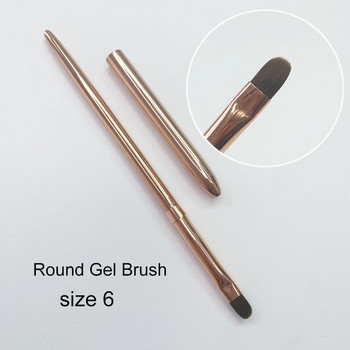 3D акрилна четка за рисуване на нокти Луксозна пълна метална дръжка от розово злато Striping Detailer Pen UV Gel Nail Brushes Tool
