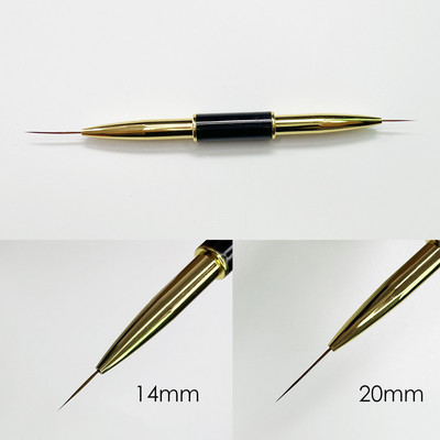 3D akrilna četkica za crtanje noktiju Luksuzna puna ružičasta zlatna metalna drška s trakama Detailer olovka UV gel četke za nokte Alat