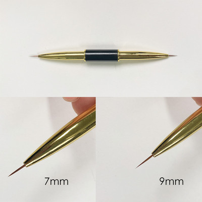 3D akrilna četkica za crtanje noktiju Luksuzna puna ružičasta zlatna metalna drška s trakama Detailer olovka UV gel četke za nokte Alat