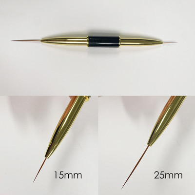3D akrilna četkica za crtanje noktiju Luksuzna puna ružičasta zlatna metalna drška s trakama Detailer olovka UV gel četke za nokte Alat