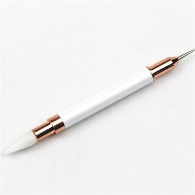 3D akrilna četkica za crtanje noktiju Luksuzna puna ružičasta zlatna metalna drška s trakama Detailer olovka UV gel četke za nokte Alat