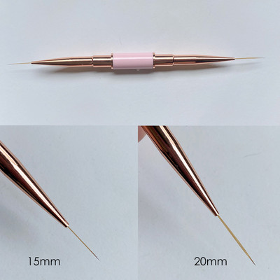 3D akrilna četkica za crtanje noktiju Luksuzna puna ružičasta zlatna metalna drška s trakama Detailer olovka UV gel četke za nokte Alat