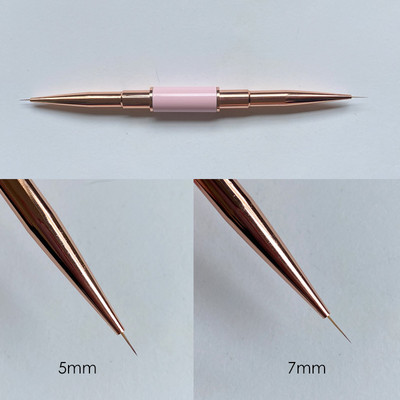 3D akrilna četkica za crtanje noktiju Luksuzna puna ružičasta zlatna metalna drška s trakama Detailer olovka UV gel četke za nokte Alat