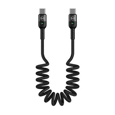 „Mcdodo 3A“ USB ir „Lightning“ ištraukiamas spyruoklinis kabelis, skirtas „iPhone 13 12 11 Pro MAX XR“ telefono greito įkrovimo laido C tipo PD įkroviklio laidui