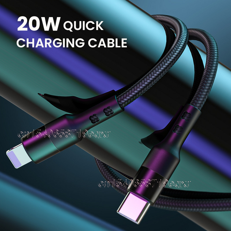 PD 20W greito įkrovimo USB C įkroviklio laidas skirtas iPhone 13 12 Mini 11 Pro Max XS X 8 7 Plus greito įkrovimo USB tipo C duomenų kabelis
