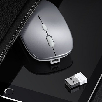 Акумулаторна оптична безжична мишка Slient Button Ultra Thin Mini Optical Ultrathin USB 2.4G мишки за компютър лаптоп компютър