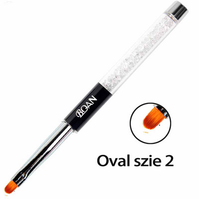 BQAN #4#6#8 ovális körömkefe kék rúd strasszos nyél UV géllakk ecsetek körömdíszítő ecset dizájn DIY géles körömhosszabbító eszközök