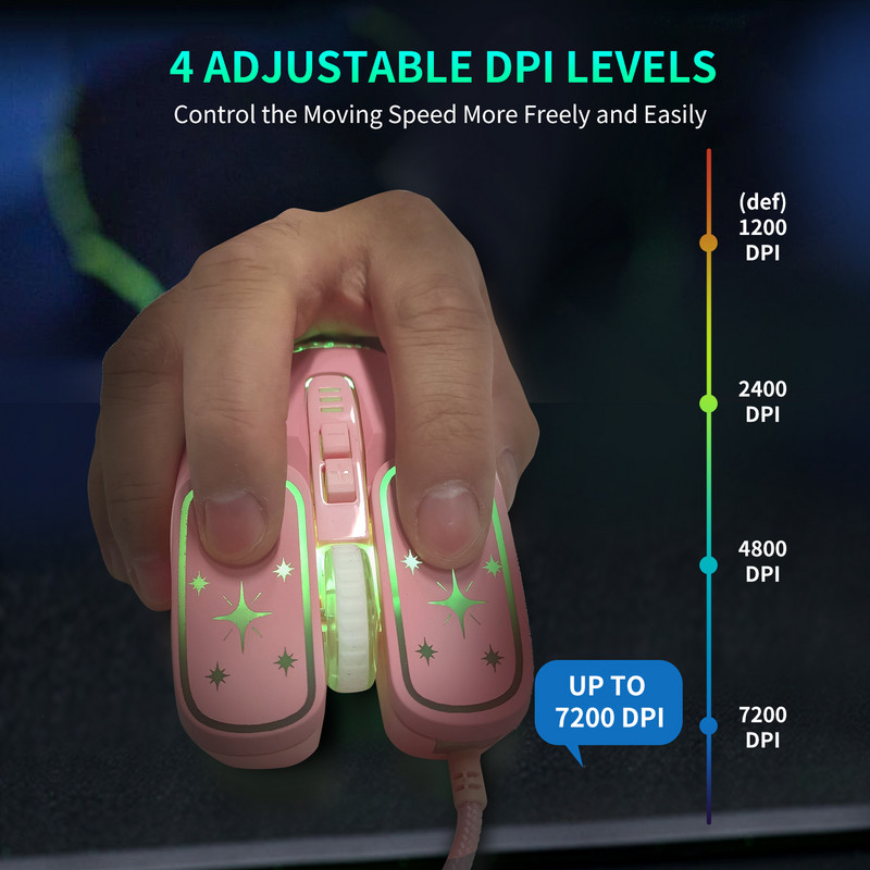 UTHAI DB71 žičani RGB 7200DPI Gaming optički miš Ergonomski miš za Apple Android Lenovo stolno računalo