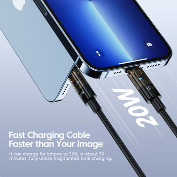 Toocki USB C кабел за iPhone 14 13 12 11 Pro Max 8 7 Plus PD 20W бързо зарядно Lightning кабел за iPad iPhone кабел кабел за данни