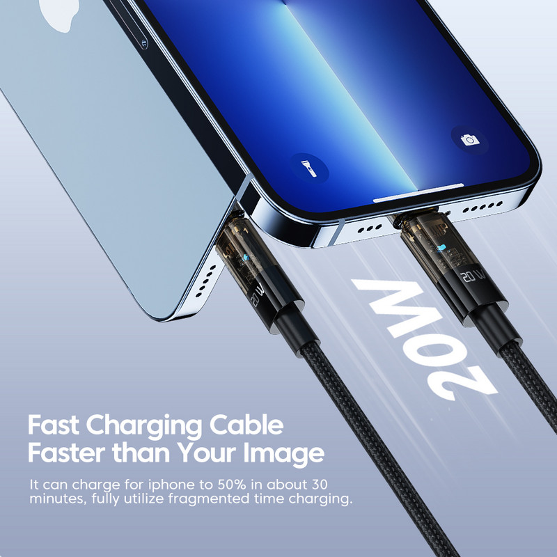 Καλώδιο USB C Toocki για iPhone 14 13 12 11 Pro Max 8 7 Plus PD 20W Fast Charger Lightning Καλώδιο για iPad Καλώδιο δεδομένων iPhone