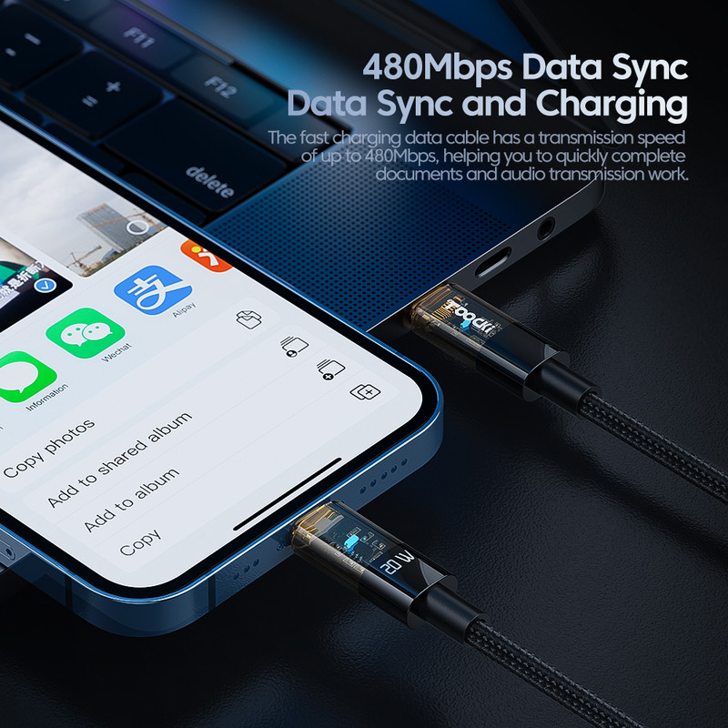 Καλώδιο USB C Toocki για iPhone 14 13 12 11 Pro Max 8 7 Plus PD 20W Fast Charger Lightning Καλώδιο για iPad Καλώδιο δεδομένων iPhone