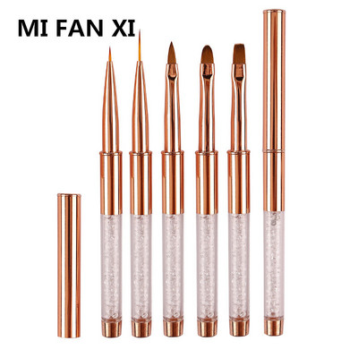 5Style Nail Art Akrilni UV gel Extension Builder Kist za slikanje sa vještačkim kamenčićima Linije Liner Olovka za crtanje uzorka Alat za manikuru