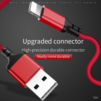 HOCO Най-добрият USB кабел за зареждане за iPhone 8 7 6 5 плюс USB кабел Бързо зарядно устройство Кабел за данни за iPhone 11 Pro X XS Max XR за iPad