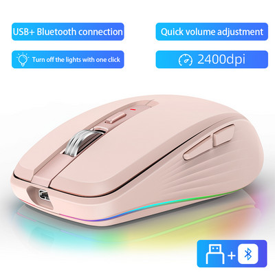 Mouse fără fir Bluetooth 5.0, reîncărcabil, silențios, multi-arc, tactil Mouse ultra-subțire magic, pentru laptop, Ipad, Mac, PC, Macbook