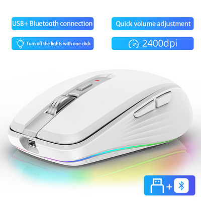 Mouse fără fir Bluetooth 5.0, reîncărcabil, silențios, multi-arc, tactil Mouse ultra-subțire magic, pentru laptop, Ipad, Mac, PC, Macbook