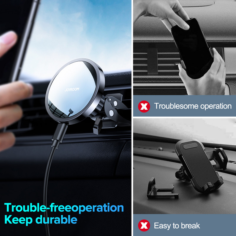 Magnetický držiak telefónu do auta Joyroom, magnetická bezdrôtová nabíjačka pre iPhone 13 12 Pro Max, rýchle nabíjanie, silný magnetizmus, držiak telefónu