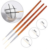 3 vnt. / rinkinys Nail Art Liner Dažymo rašiklis 3D Patarimai „Pasidaryk pats“ akrilo UV gelio teptukai piešimo rinkinys „Flower Line Grid“ prancūziško dizaino manikiūro įrankis