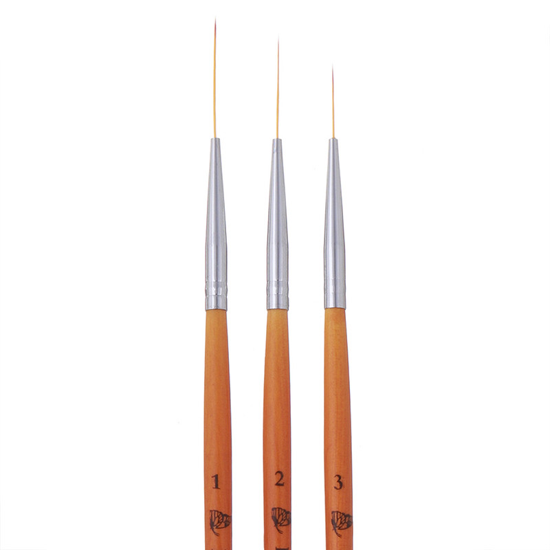 3 vnt. / rinkinys Nail Art Liner Dažymo rašiklis 3D Patarimai „Pasidaryk pats“ akrilo UV gelio teptukai piešimo rinkinys „Flower Line Grid“ prancūziško dizaino manikiūro įrankis