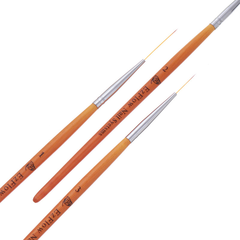 3 vnt. / rinkinys Nail Art Liner Dažymo rašiklis 3D Patarimai „Pasidaryk pats“ akrilo UV gelio teptukai piešimo rinkinys „Flower Line Grid“ prancūziško dizaino manikiūro įrankis