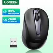 UGREEN Mouse Wireless Ergonomic Shape Silent Click 2400 DPI MacBook Planšetdatoram Klēpjdatoram PC Pelēm Klusa 2.4G Bezvadu Pele