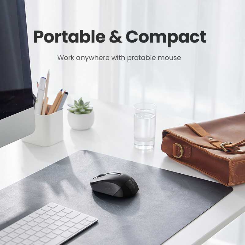 Mouse UGREEN Formă ergonomică fără fir Clic silențios 2400 DPI pentru MacBook Tablet Computer Laptop PC Mouse Silențios Mouse fără fir 2,4G