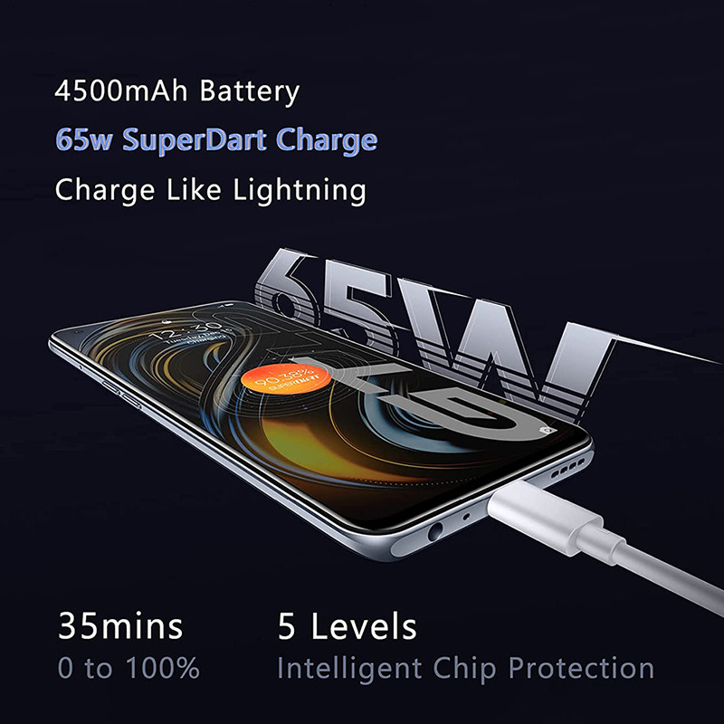 65w Realme Eredeti Type C USB kábel telefon 50W 6.5A Fast Super Dart Charge Oppo Vooc Real Me 7 8 8i 9 Pro 9i X50 GT GT2 C31 Tipo