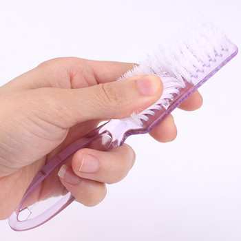Διαφανείς βούρτσες καθαρισμού νυχιών Πλαστική λαβή με λαβή Πολυλειτουργικό καθαριστικό βούρτσας Scrubbing Pedicure For Toes Manicure